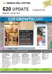 G20 UPDATE E-NEWSLETTER Issue #17 - October 2013