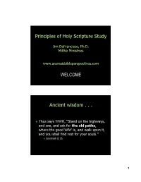 Principles of Holy Scripture Study Ancient Wisdom
