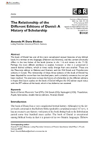 The Relationship of the Different Editions of Daniel: a History Of