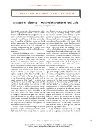 A Lesson in Tolerance — Maternal Instruction to Fetal Cells William J