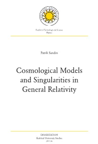 Cosmological Models and Singularities in General Relativity