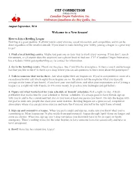 CTF CONNECTION Published by the Canadian Tenpin Federation, Inc