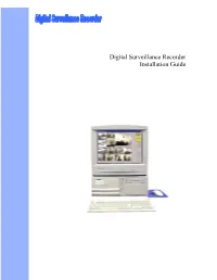 Digital Surveillance Recorder Installation Guide