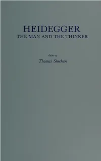 Heidegger, the Man and the Thinker
