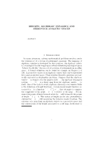 Heights, Algebraic Dynamics and Berkovich Analytic Spaces