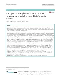 Plant Pectin Acetylesterase Structure and Function: New Insights from Bioinformatic Analysis Florian Philippe, Jérôme Pelloux and Catherine Rayon*