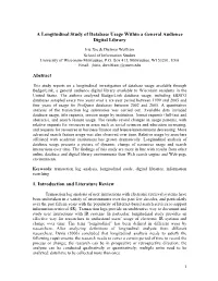 A Longitudinal Study of Database Usage Within a General Audience Digital Library Abstract 1. Introduction and Literature Revie