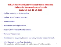 Defects in Semiconductor Crystals Lecture 6 Oct