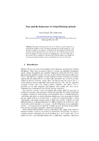 Fear and the Behaviour of Virtual Flocking Animals