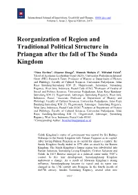 Reorganization of Region and Traditional Political Structure in Priangan After the Fall of the Sunda Kingdom