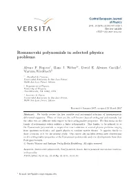 Romanovski Polynomials in Selected Physics Problems