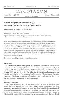 Studies in &lt;I&gt;Erysiphales&lt;/I&gt; Anamorphs (4): Species on &lt;I&gt;Hydrangeaceae&lt;/I&gt; and &lt;I&gt;Papaveraceae&L