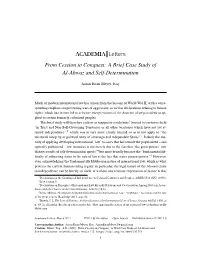 ACADEMIA Letters from Cession to Conquest: a Brief Case Study of Al-Ahwaz and Self-Determination