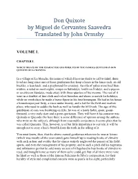 Don Quixote by Miguel De Cervantes Saavedra Translated by John Ormsby
