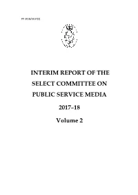Interim Report of the Select Committee on Public Service Media