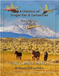 To Download the Ranch Dragonfly and Damselfly Checklist