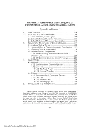Toward an Interpretative Model of Judicial Independence