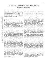 Unravelling Graph Exchange File Formats