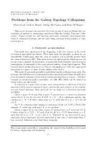 Problems from the Galway Topology Colloquium