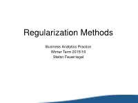 Regularization Methods