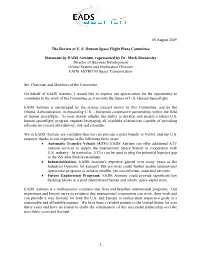 Statement by EADS Astrium, Represented by Dr