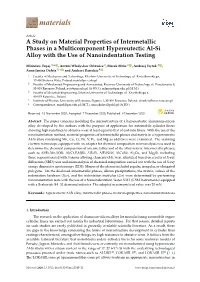A Study on Material Properties of Intermetallic Phases in a Multicomponent Hypereutectic Al-Si Alloy with the Use of Nanoindentation Testing