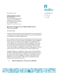Conservancy Comments on NOP, Wilshire Mullen Project, December