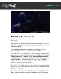 ESPN Touts the Speed of Live