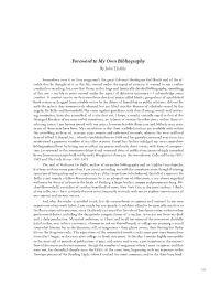 Foreword to My Own Bibliography by John Updike