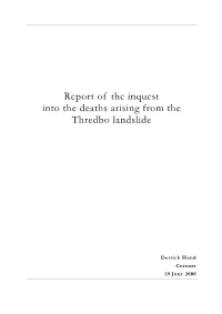 Report of the Inquest Into the Deaths Arising from the Thredbo Landslide