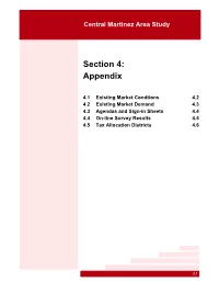 Section 4: Appendix Central Martinez Area Study