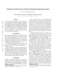 Topological Considerations for Tuning and Fingering Stringed Instruments