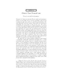 China's Turn Toward