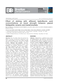 Effect of Etching with Different Hydrofluoric Acid Concentrations On