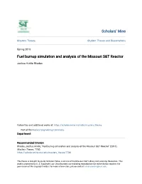 Fuel Burnup Simulation and Analysis of the Missouri S&T Reactor