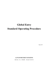 Global Entry Standard Operating Procedure