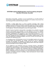 SYSTRAN Supports Multilingualism and Francophony Alongside Stendhal University, Grenoble