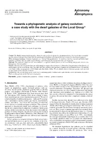 Towards a Phylogenetic Analysis of Galaxy Evolution: a Case Study with the Dwarf Galaxies of the Local Group