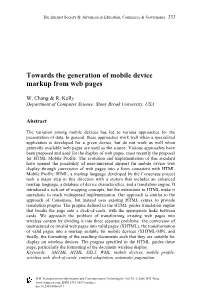 Towards the Generation of Mobile Device Markup from Web Pages
