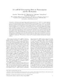 U1 Snrnp Telescripting Roles in Transcription and Its Mechanism