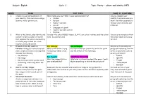 Week Task Top Tips Take It Further 1 2 3