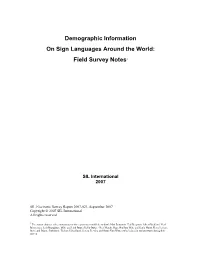 Demographic Information on Sign Languages Around the World