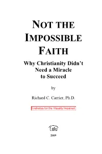 Not the Impossible Faith Endnotes for the Visually Impaired