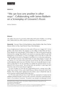 Collaborating with James Baldwin on a Screenplay of Giovanni's Room