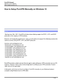 How to Setup Purevpn Manually on Windows 10