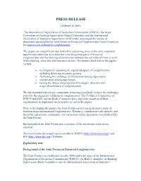 (IOSCO), the Basle Committee on Banking Supervision