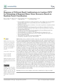 Response of Different Band Combinations in Gaofen-6 WFV for Estimating of Regional Maize Straw Resources Based on Random Forest Classiﬁcation