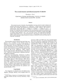 The Crystal Structure and Infrared Properties of Adamite