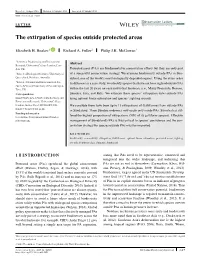 The Extirpation of Species Outside Protected Areas