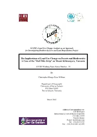 The Implications of Changes in Land Use on Forests And